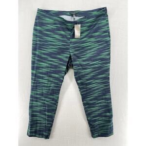 Chico's Black Label Ankle Pants Sateen Blue/Green NWT Size 3 (14)
